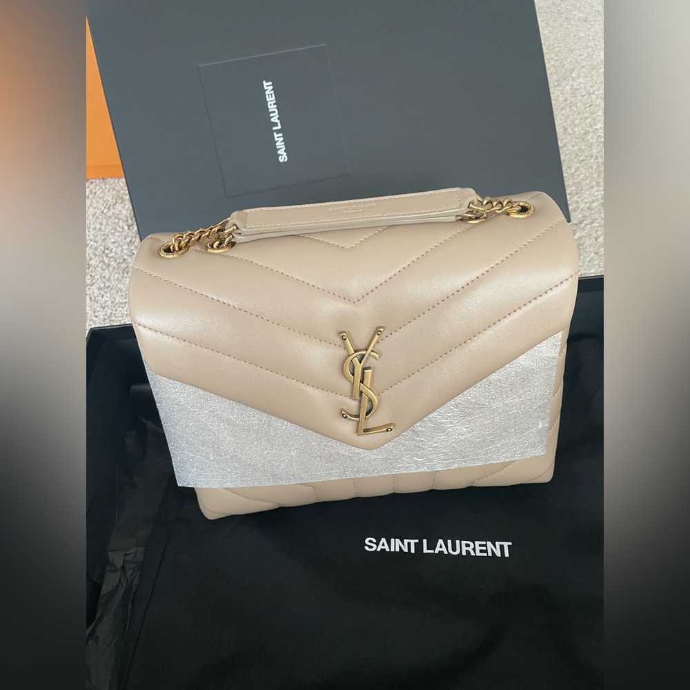 YSL Small Loulou Dark Beige
